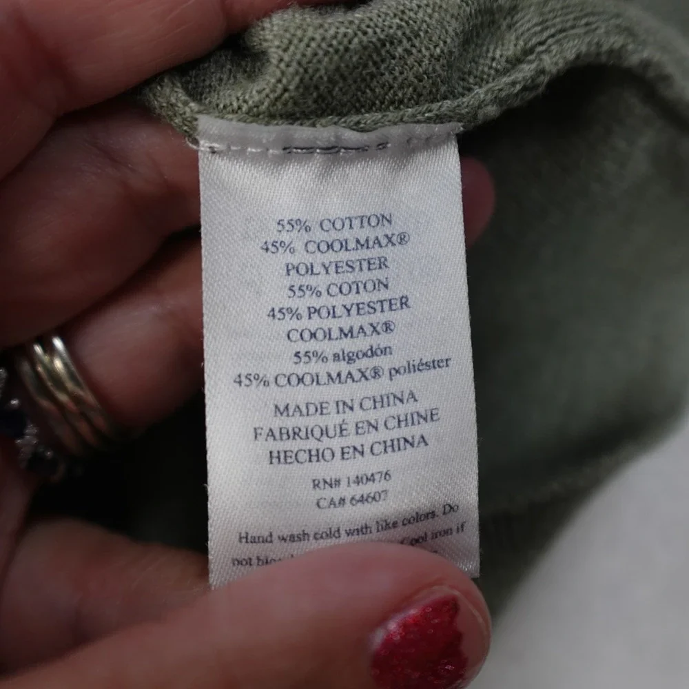 Faherty Movement Quarter Zip Sweater Mens XXL Green COOLMAX Cotton MYS2402